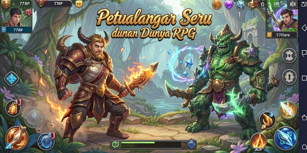Tampilan gameplay menegangkan dan penuh aksi dalam 77RP.