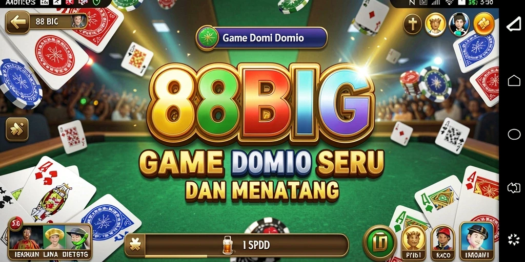 Tampilan screenshot menampilkan aksi seru bermain Domino di 88BIG.