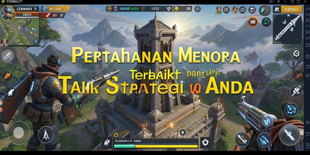 Tangkapan layar CEMARA77 menunjukkan aksi seru dalam permainan Tower Defense.