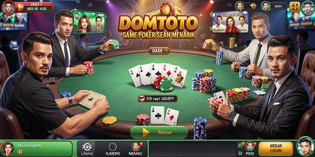 Screenshot gameplay poker menampilkan suasana seru dan kompetitif.