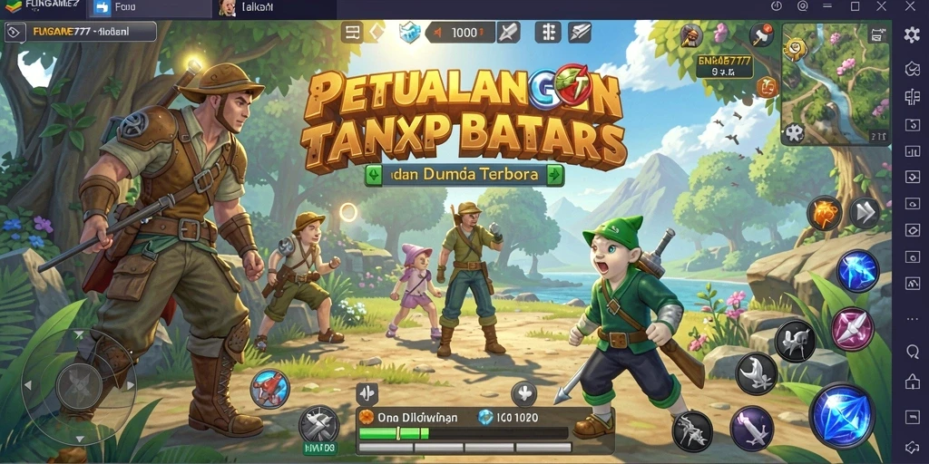 Screenshot gameplay FUNGAME777 yang menunjukkan petualangan Open World.