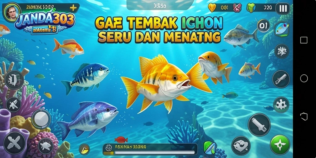 Tampilan gameplay JANDA303 saat menangkap ikan dengan seru.