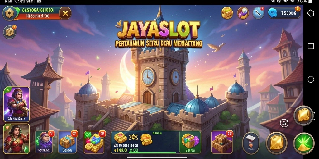 Screenshot JAYASLOT menampilkan strategi menara pertahanan yang menarik.