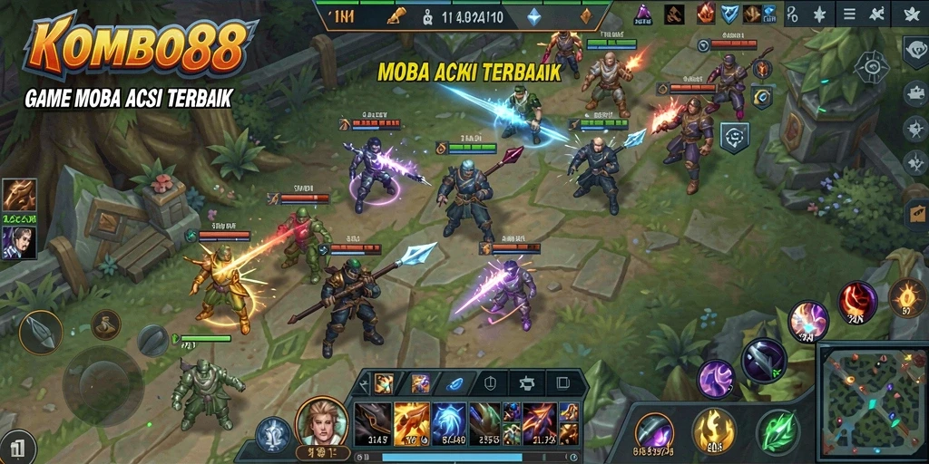 Tampilan gameplay seru dalam KOMBO88 yang intens dan kompetitif.
