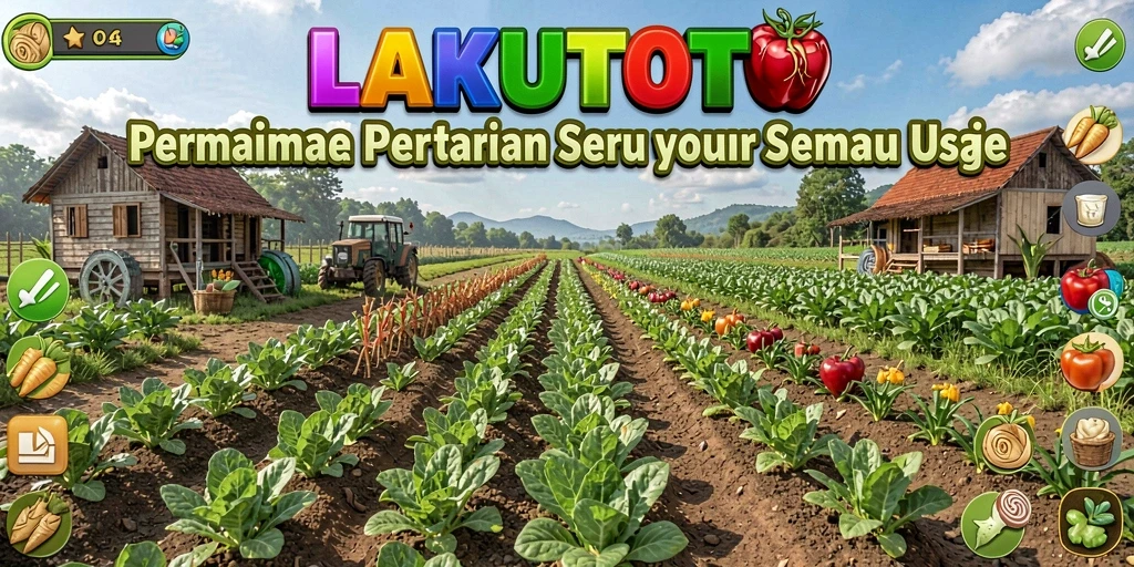Tampilan gameplay menarik di LAKUTOTO dengan aktivitas pertanian.