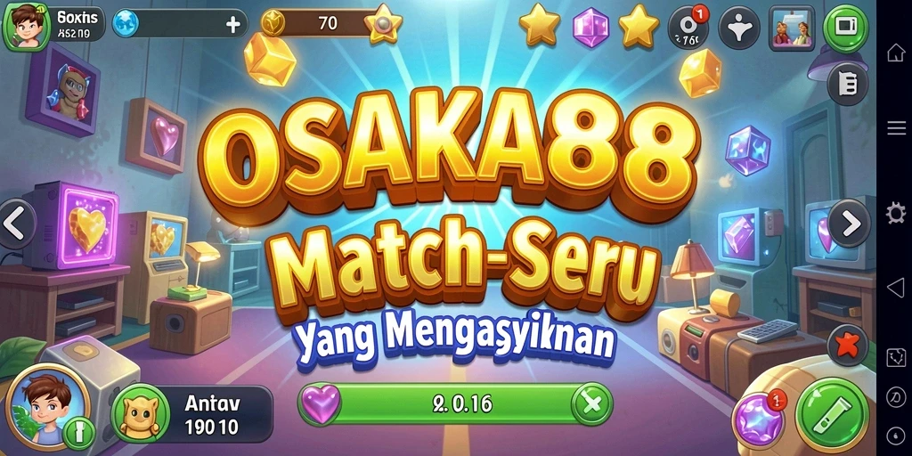 Screenshot OSAKA88 menampilkan aksi seru mencocokkan buah-buahan.