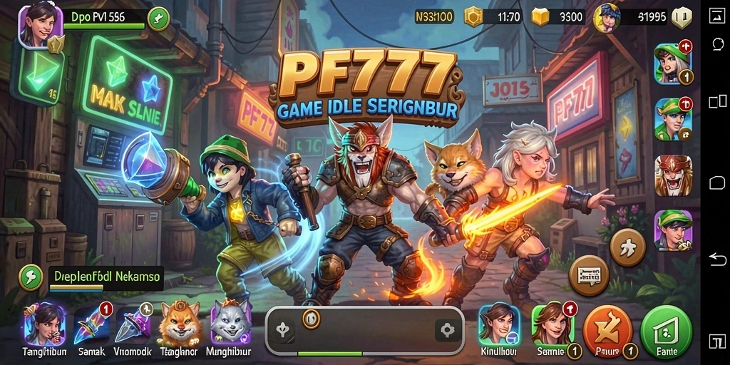 Tampilan gameplay PF777 yang menarik dan penuh warna.