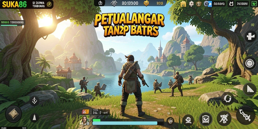 Tampilan gameplay <strong>SUKA86</strong> dengan grafik menakjubkan dan dunia terbuka yang luas.