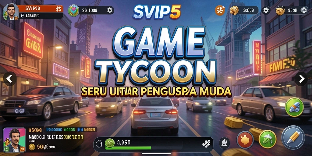 Screenshot menunjukkan gameplay seru dalam membangun bisnis Tycoon.