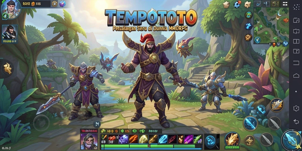Gameplay TEMPOTOTO menampilkan pertarungan seru dan eksplorasi dunia fantasi.