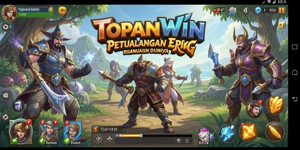 Screenshot gameplay <strong>TOPANWIN</strong> yang menampilkan aksi pertarungan epik di dunia RPG.