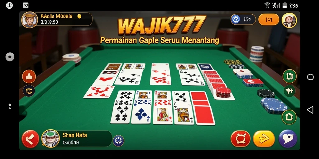 Tampilan gameplay Gaple yang seru dan interaktif dalam WAJIK777.