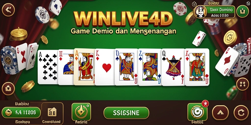 Screenshot gameplay WINLIVE4D dengan pendukung suasana permainan Domino.